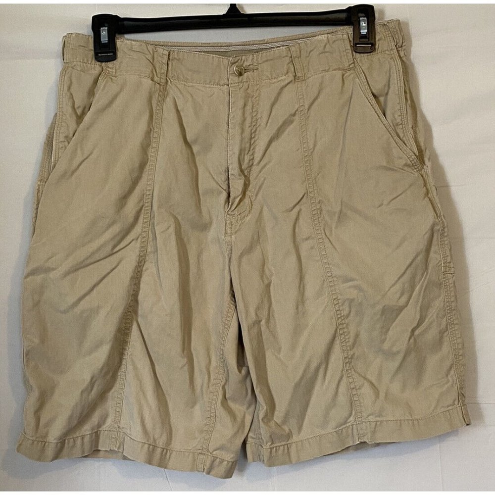 Tommy Bahama Khaki Shorts Mens Sz 35 Tan Beige Casual Tencel Lyocell Cotton